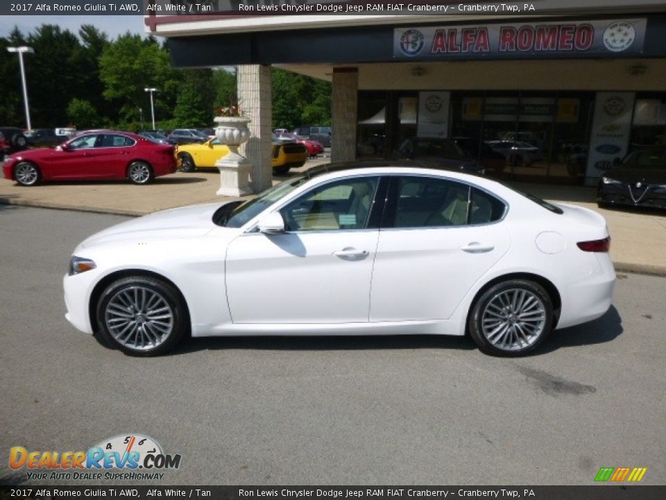 2017 Alfa Romeo Giulia Ti AWD Alfa White / Tan Photo #3