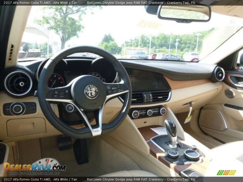 2017 Alfa Romeo Giulia Ti AWD Alfa White / Tan Photo #19