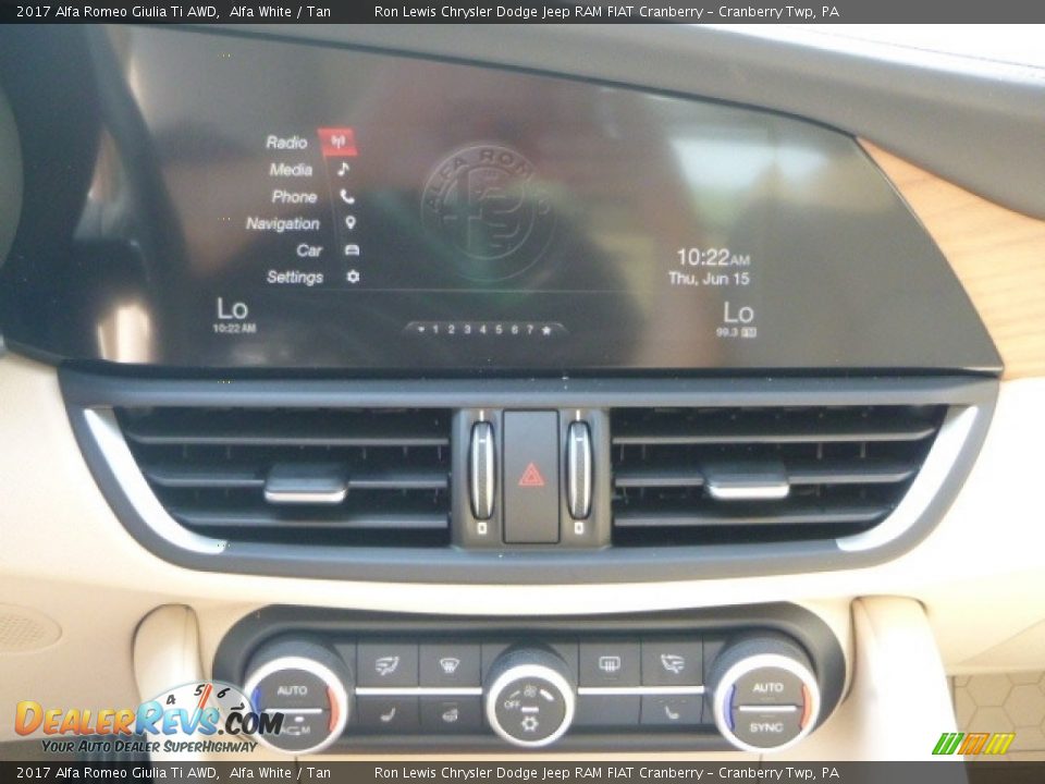2017 Alfa Romeo Giulia Ti AWD Alfa White / Tan Photo #23