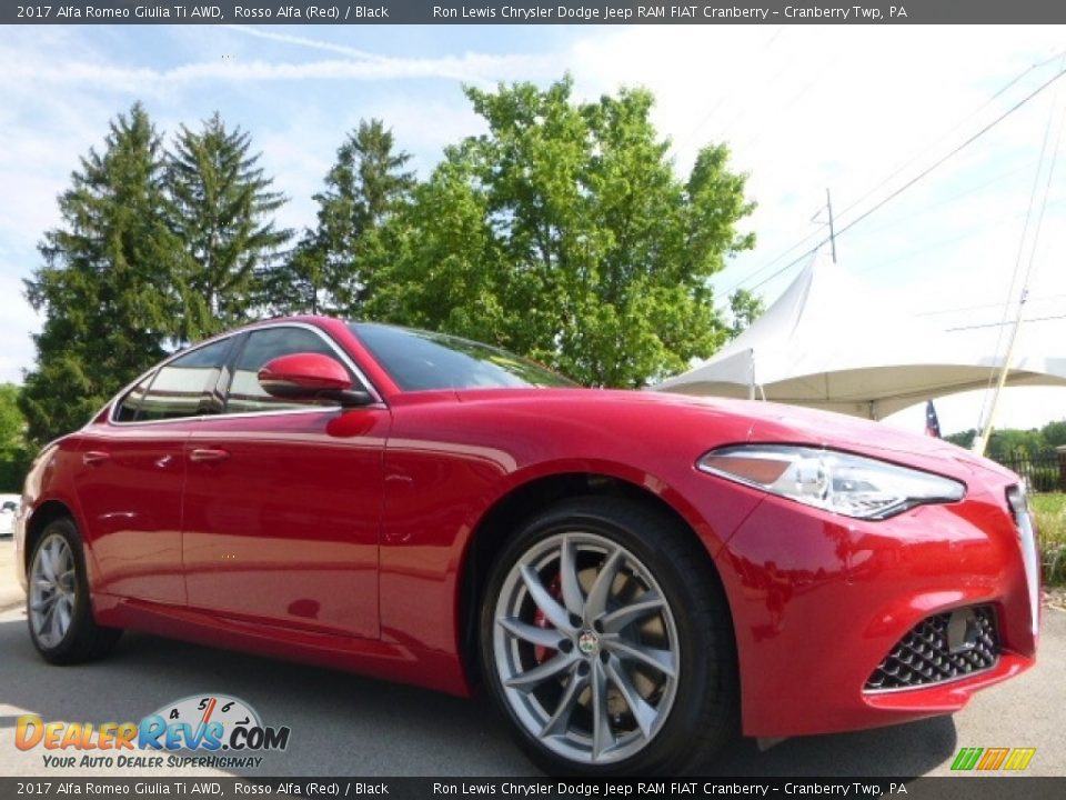 2017 Alfa Romeo Giulia Ti AWD Rosso Alfa (Red) / Black Photo #10