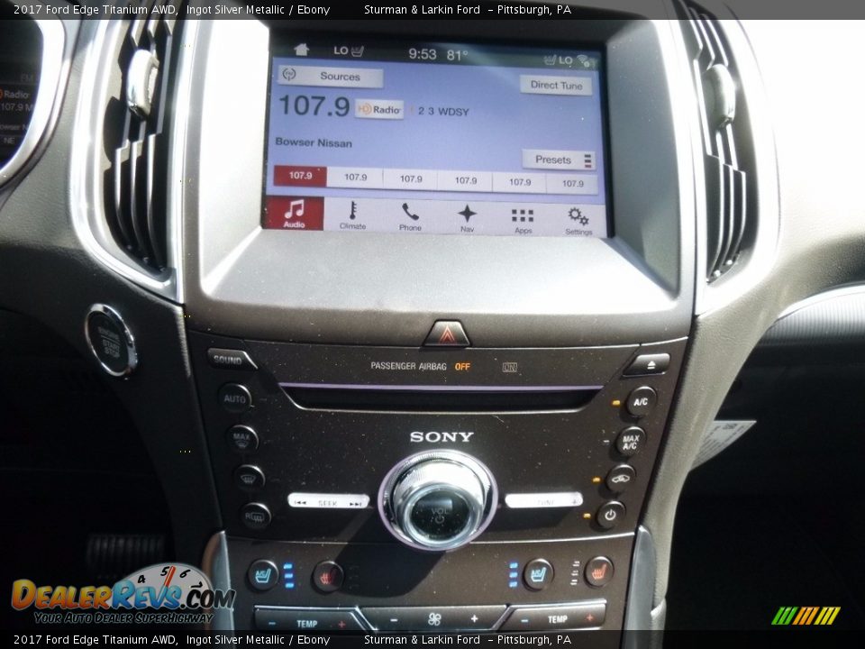 2017 Ford Edge Titanium AWD Ingot Silver Metallic / Ebony Photo #15