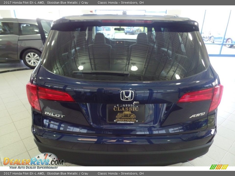 2017 Honda Pilot EX-L AWD Obsidian Blue Metallic / Gray Photo #4