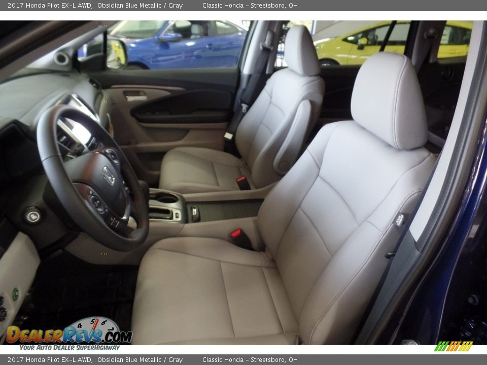 2017 Honda Pilot EX-L AWD Obsidian Blue Metallic / Gray Photo #6
