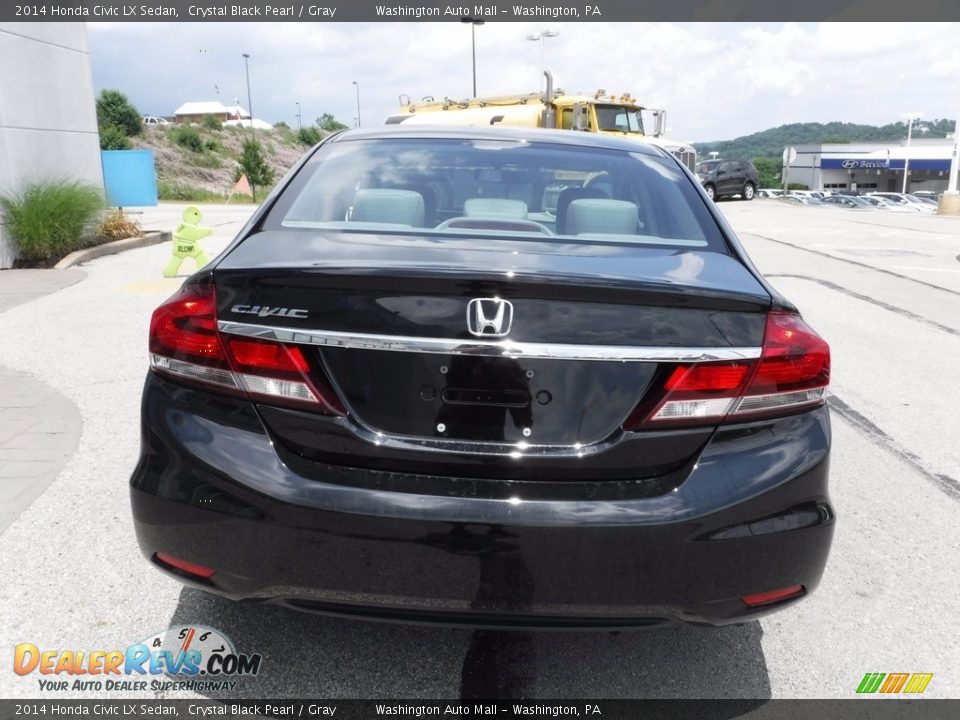 2014 Honda Civic LX Sedan Crystal Black Pearl / Gray Photo #8