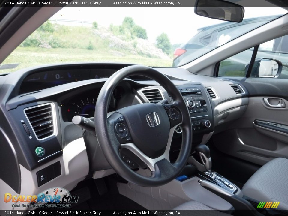 2014 Honda Civic LX Sedan Crystal Black Pearl / Gray Photo #11