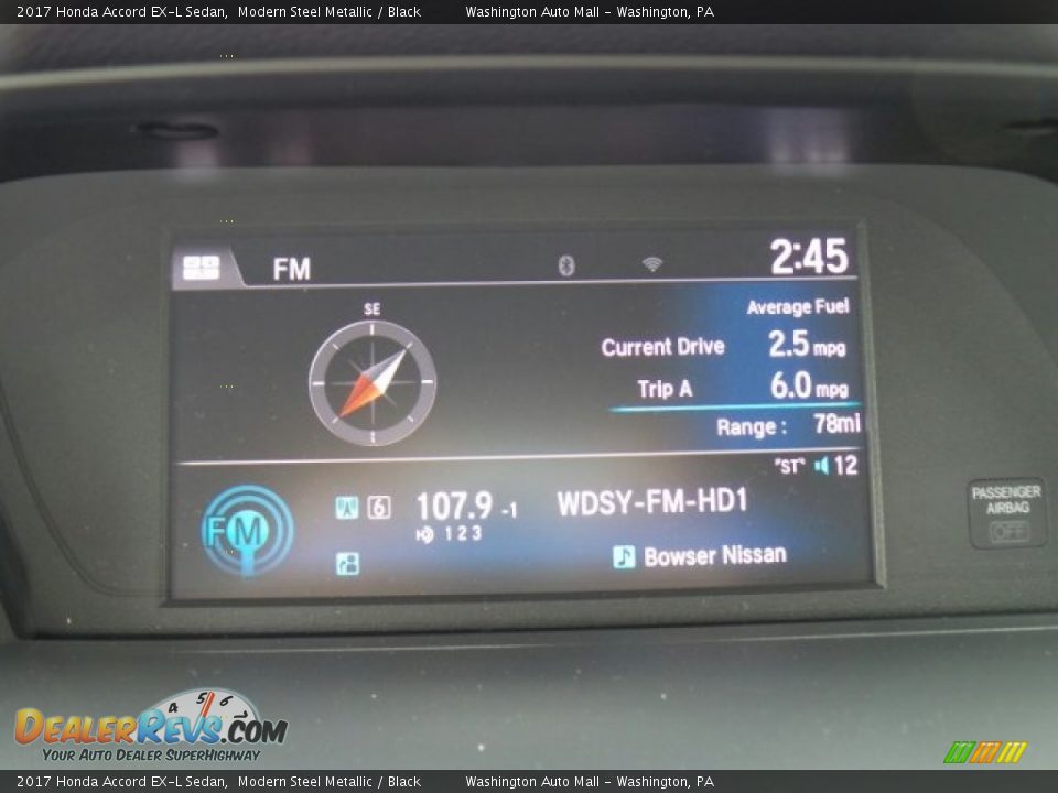 2017 Honda Accord EX-L Sedan Modern Steel Metallic / Black Photo #25