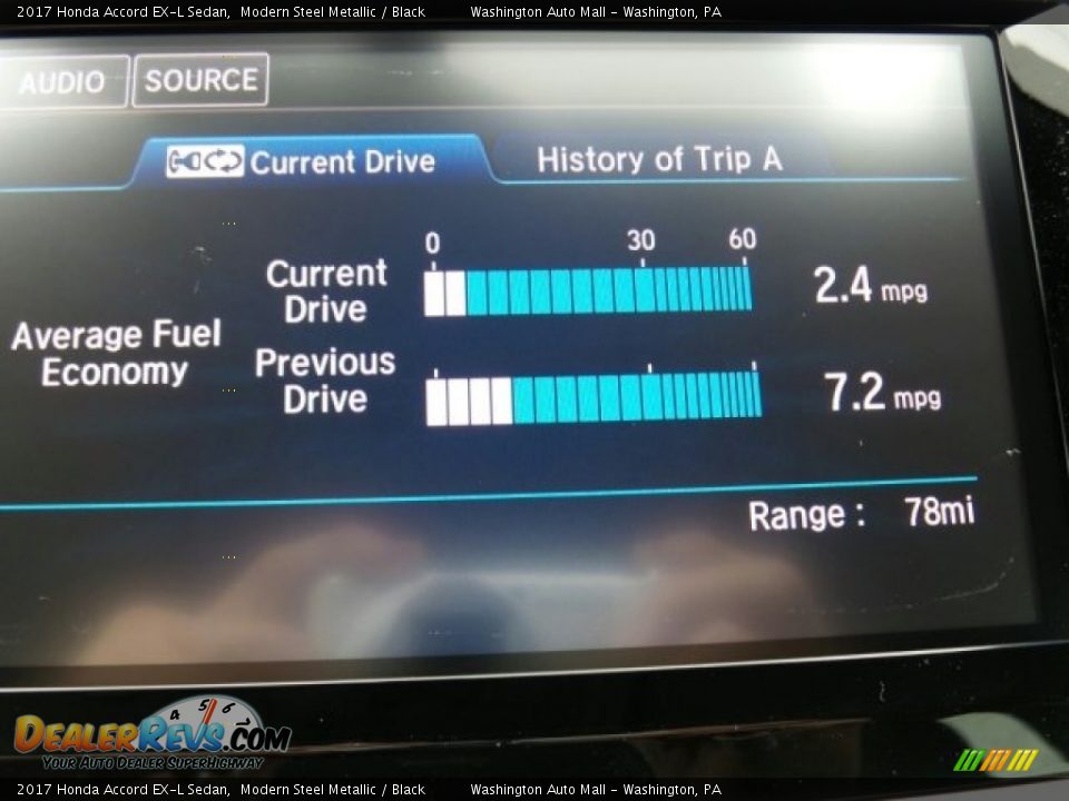 2017 Honda Accord EX-L Sedan Modern Steel Metallic / Black Photo #28