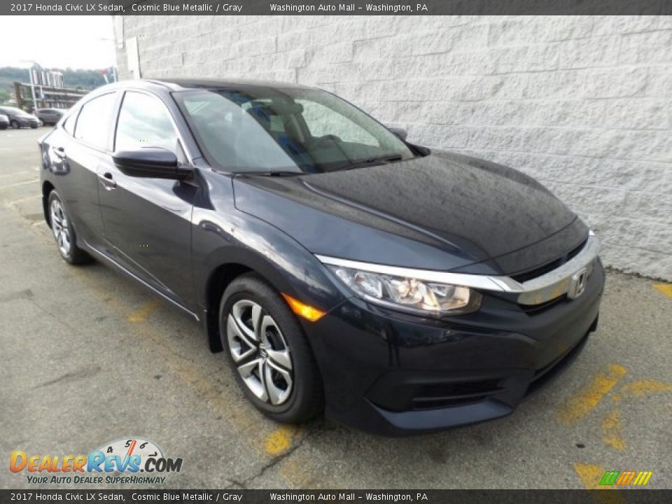 2017 Honda Civic LX Sedan Cosmic Blue Metallic / Gray Photo #1