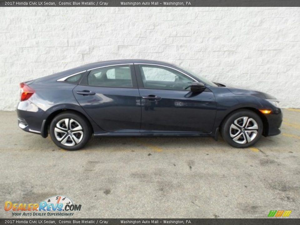 2017 Honda Civic LX Sedan Cosmic Blue Metallic / Gray Photo #2