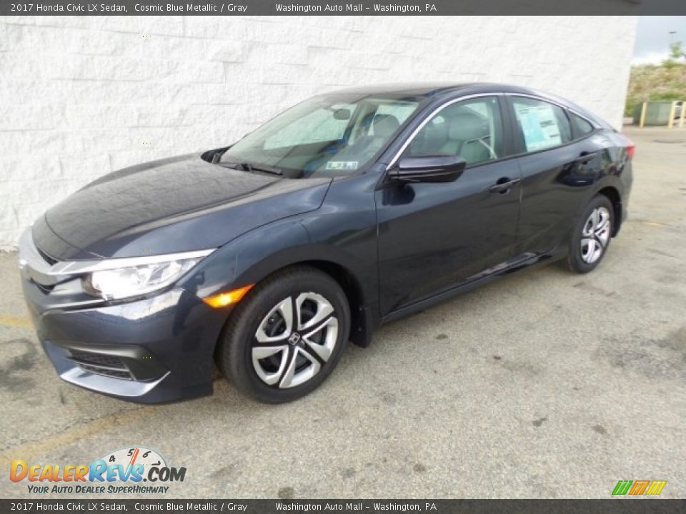 2017 Honda Civic LX Sedan Cosmic Blue Metallic / Gray Photo #5