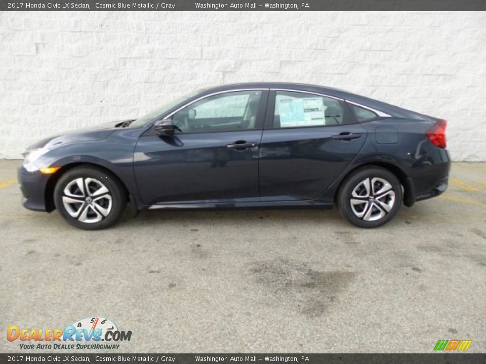 2017 Honda Civic LX Sedan Cosmic Blue Metallic / Gray Photo #6