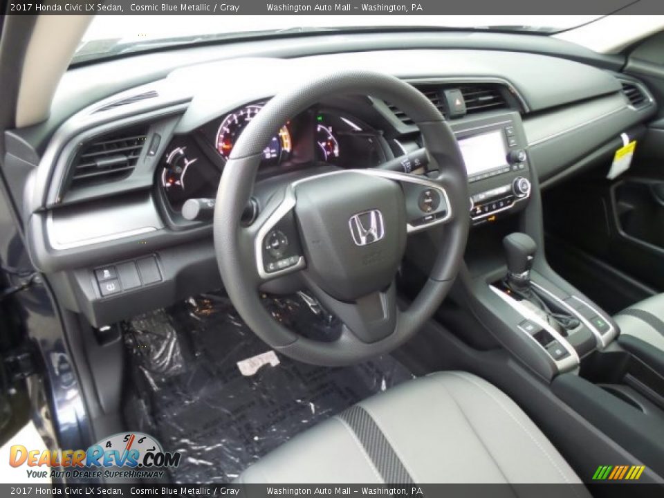 2017 Honda Civic LX Sedan Cosmic Blue Metallic / Gray Photo #9