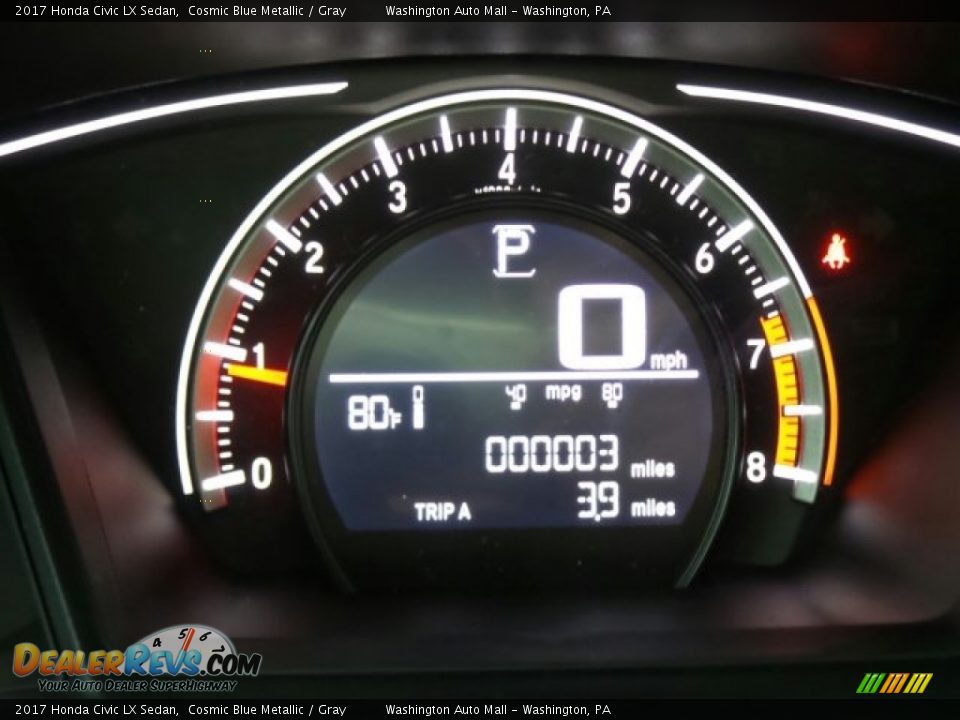 2017 Honda Civic LX Sedan Cosmic Blue Metallic / Gray Photo #16