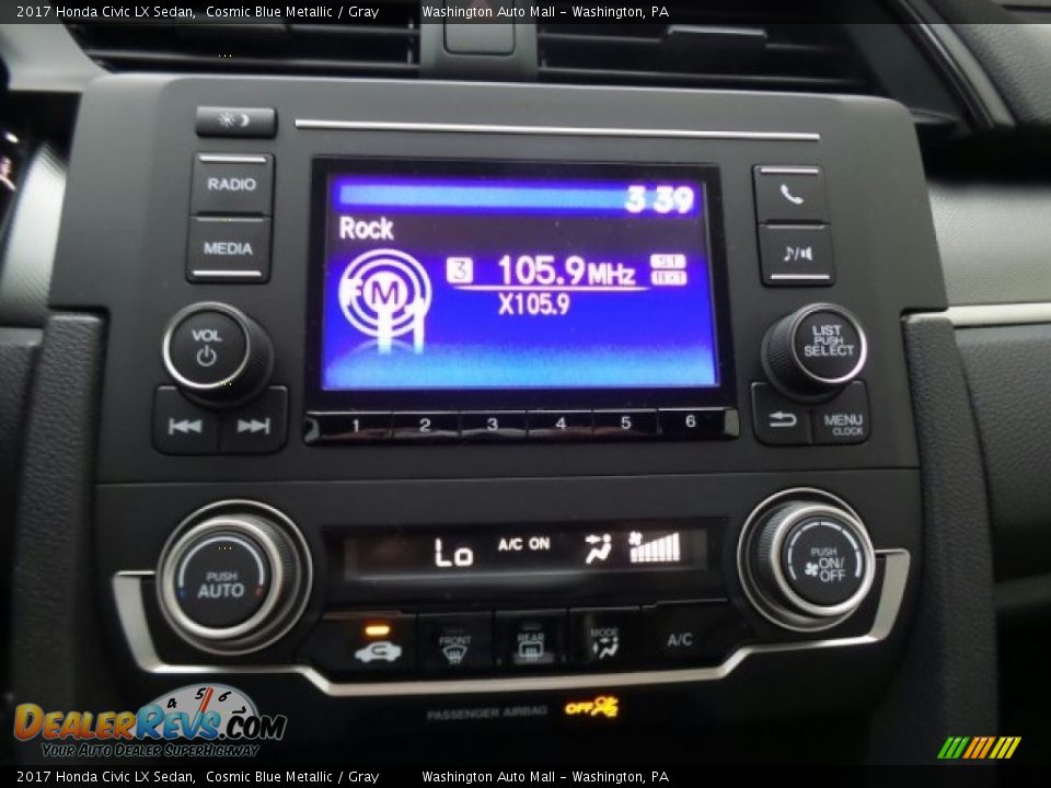 2017 Honda Civic LX Sedan Cosmic Blue Metallic / Gray Photo #23