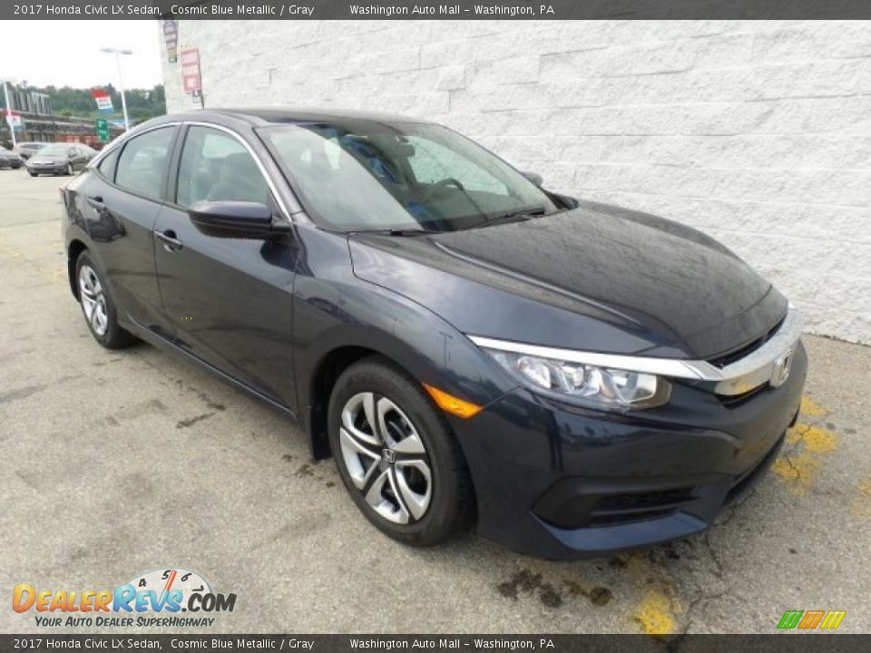 2017 Honda Civic LX Sedan Cosmic Blue Metallic / Gray Photo #1