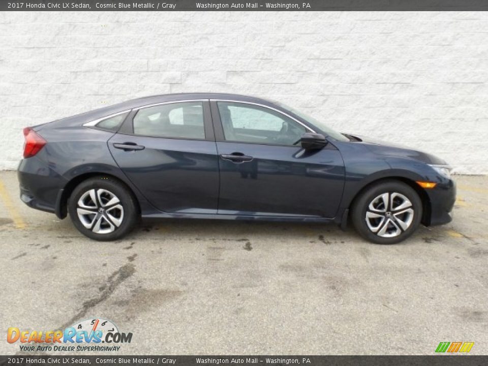 2017 Honda Civic LX Sedan Cosmic Blue Metallic / Gray Photo #2