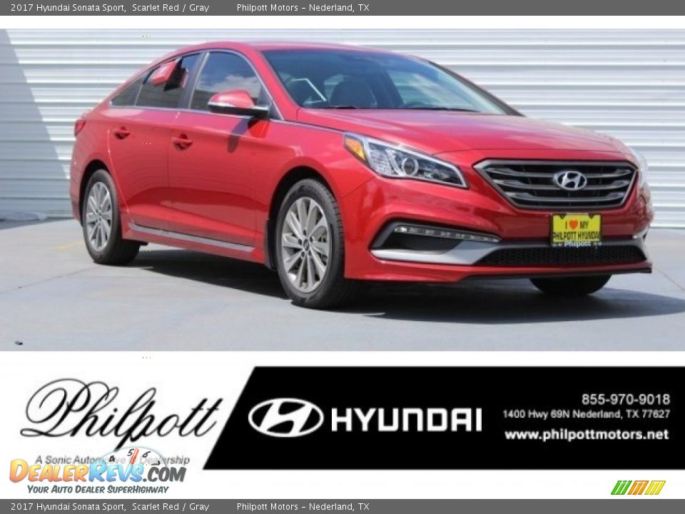 2017 Hyundai Sonata Sport Scarlet Red / Gray Photo #1