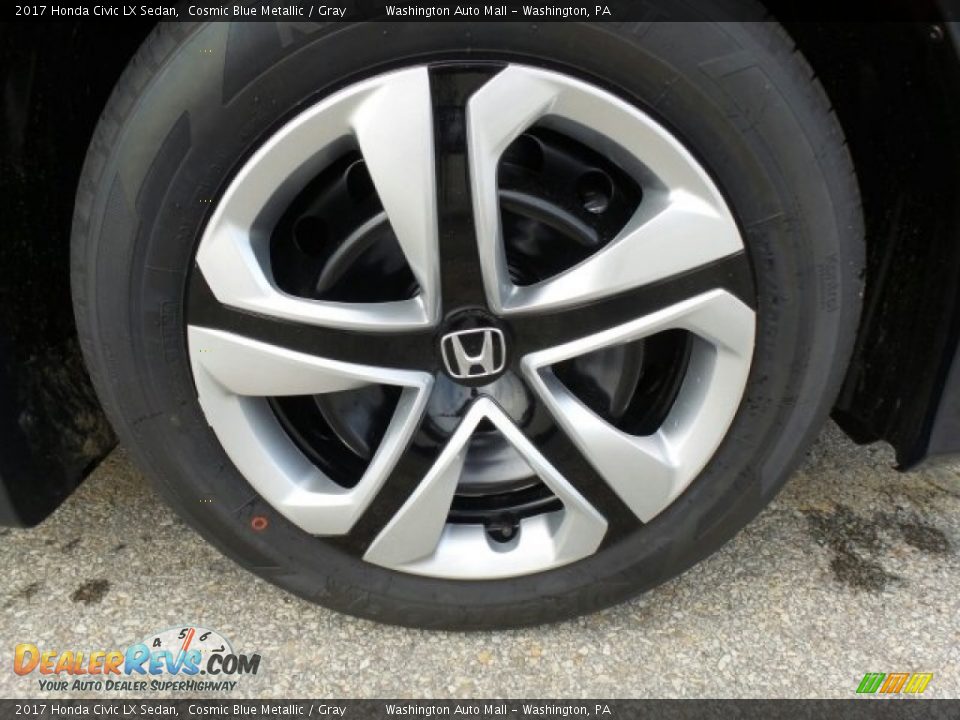 2017 Honda Civic LX Sedan Cosmic Blue Metallic / Gray Photo #3