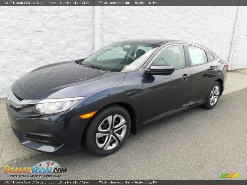 2017 Honda Civic LX Sedan Cosmic Blue Metallic / Gray Photo #5
