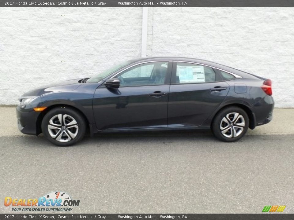 2017 Honda Civic LX Sedan Cosmic Blue Metallic / Gray Photo #6