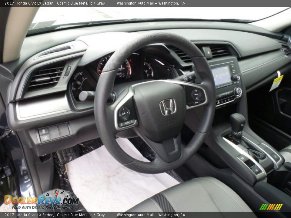 2017 Honda Civic LX Sedan Cosmic Blue Metallic / Gray Photo #9