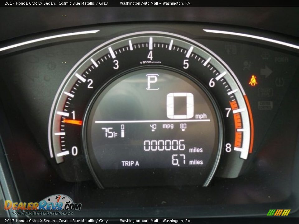 2017 Honda Civic LX Sedan Cosmic Blue Metallic / Gray Photo #15