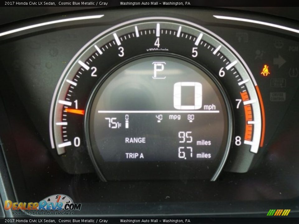 2017 Honda Civic LX Sedan Cosmic Blue Metallic / Gray Photo #16