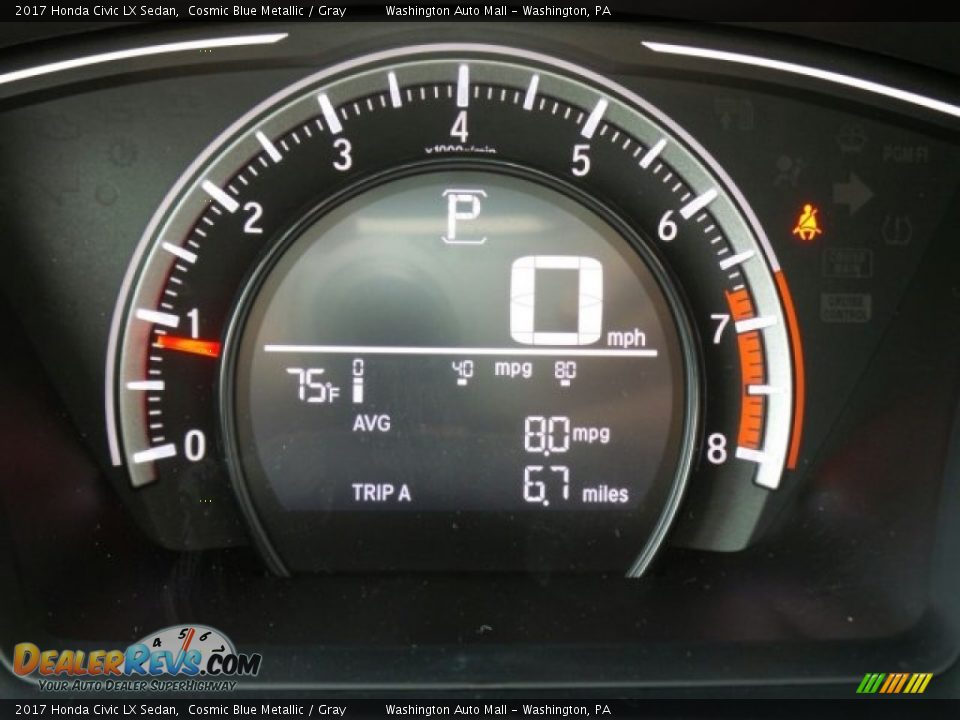 2017 Honda Civic LX Sedan Cosmic Blue Metallic / Gray Photo #17