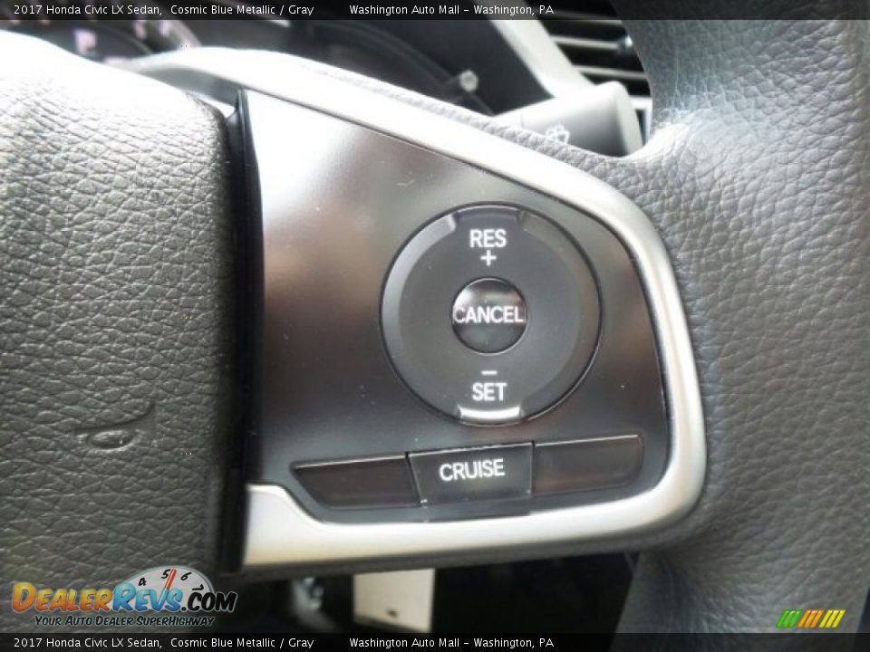 2017 Honda Civic LX Sedan Cosmic Blue Metallic / Gray Photo #20