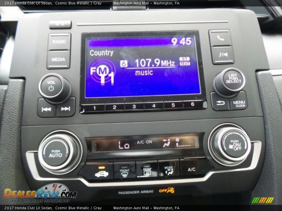 2017 Honda Civic LX Sedan Cosmic Blue Metallic / Gray Photo #22