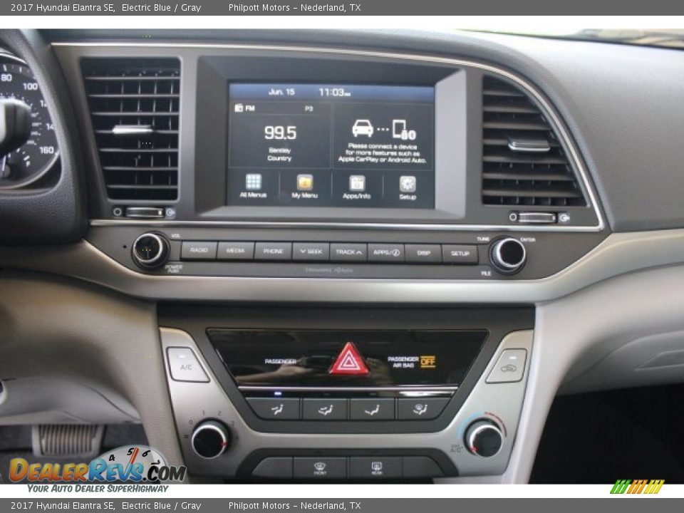 2017 Hyundai Elantra SE Electric Blue / Gray Photo #13