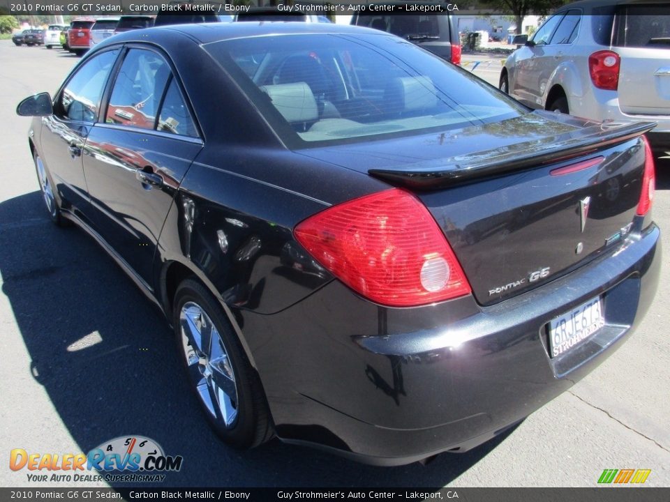 2010 Pontiac G6 GT Sedan Carbon Black Metallic / Ebony Photo #5