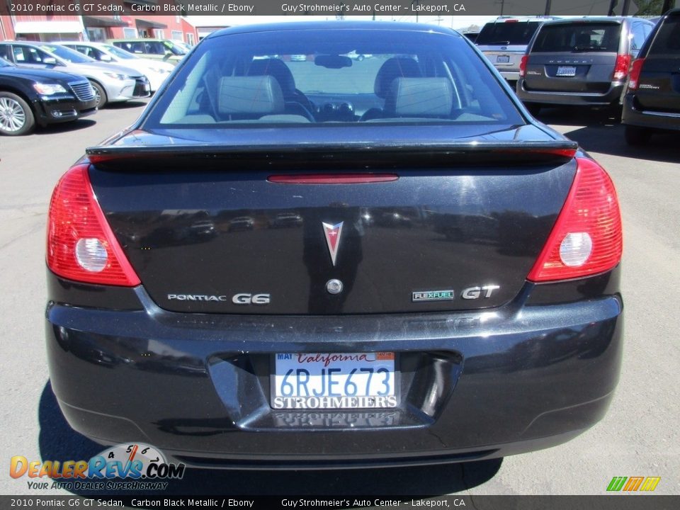 2010 Pontiac G6 GT Sedan Carbon Black Metallic / Ebony Photo #6