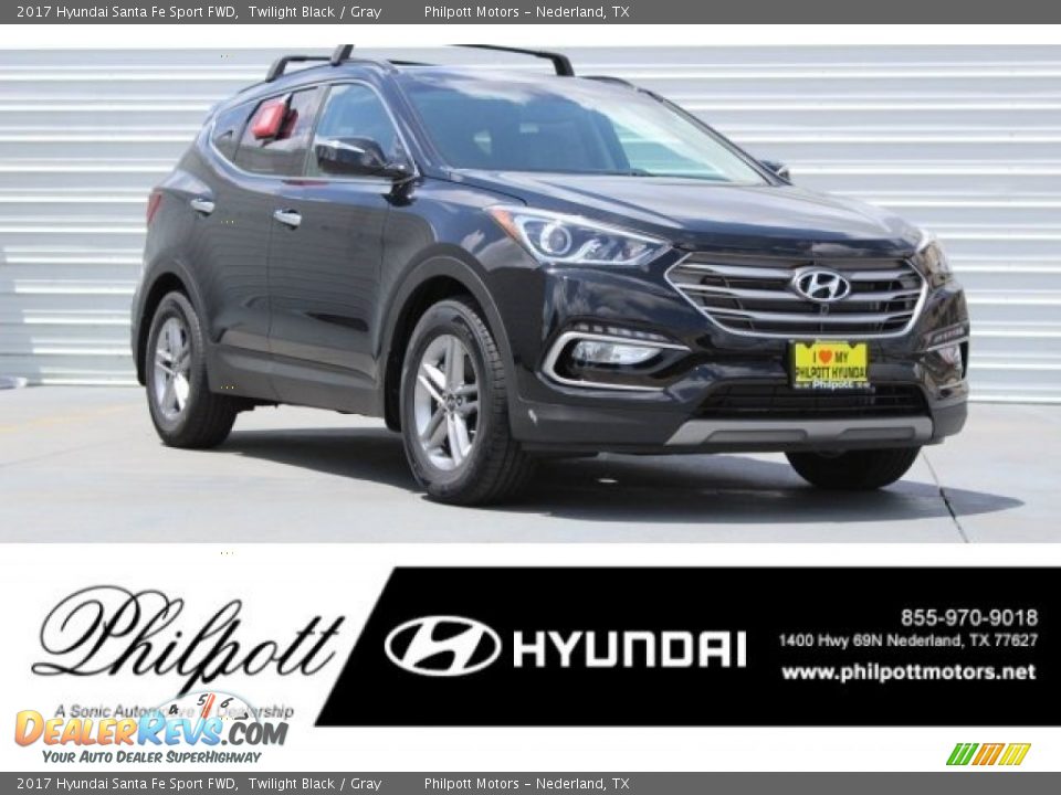 2017 Hyundai Santa Fe Sport FWD Twilight Black / Gray Photo #1