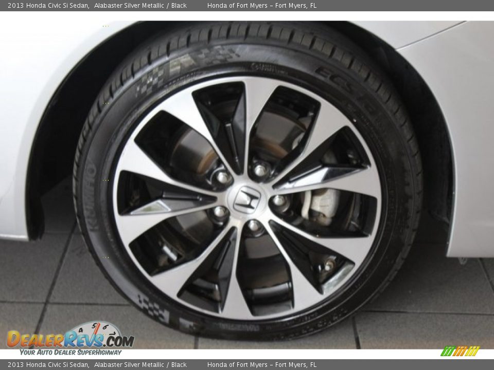 2013 Honda Civic Si Sedan Alabaster Silver Metallic / Black Photo #7