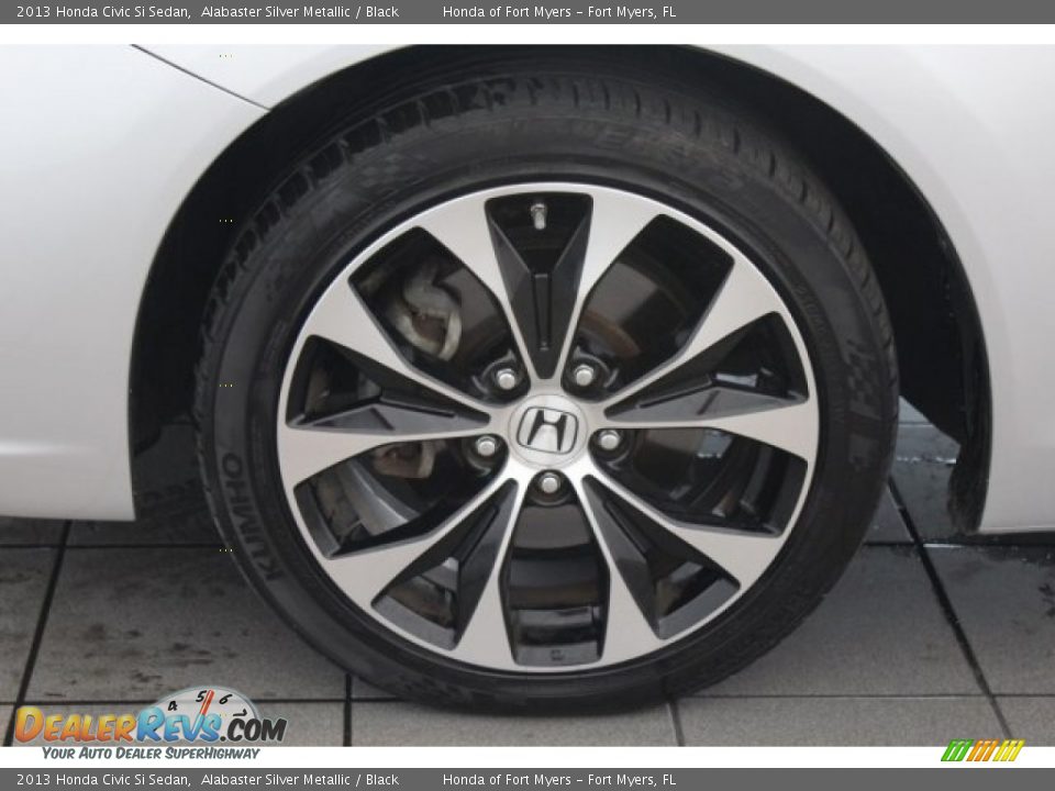 2013 Honda Civic Si Sedan Alabaster Silver Metallic / Black Photo #9