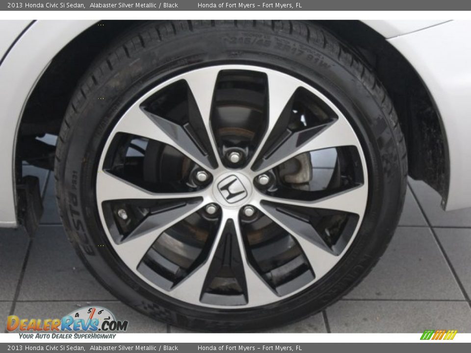 2013 Honda Civic Si Sedan Alabaster Silver Metallic / Black Photo #10