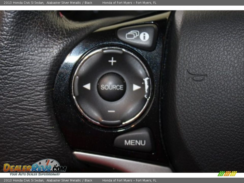 2013 Honda Civic Si Sedan Alabaster Silver Metallic / Black Photo #15
