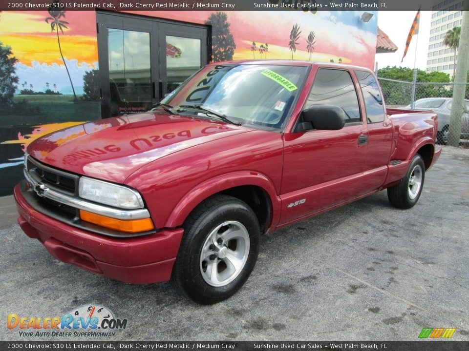 2000 Chevrolet S10 LS Extended Cab Dark Cherry Red Metallic / Medium Gray Photo #5