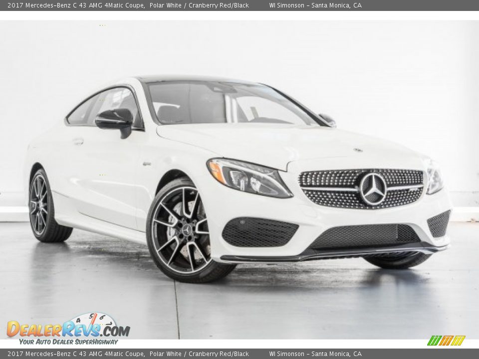 2017 Mercedes-Benz C 43 AMG 4Matic Coupe Polar White / Cranberry Red/Black Photo #12