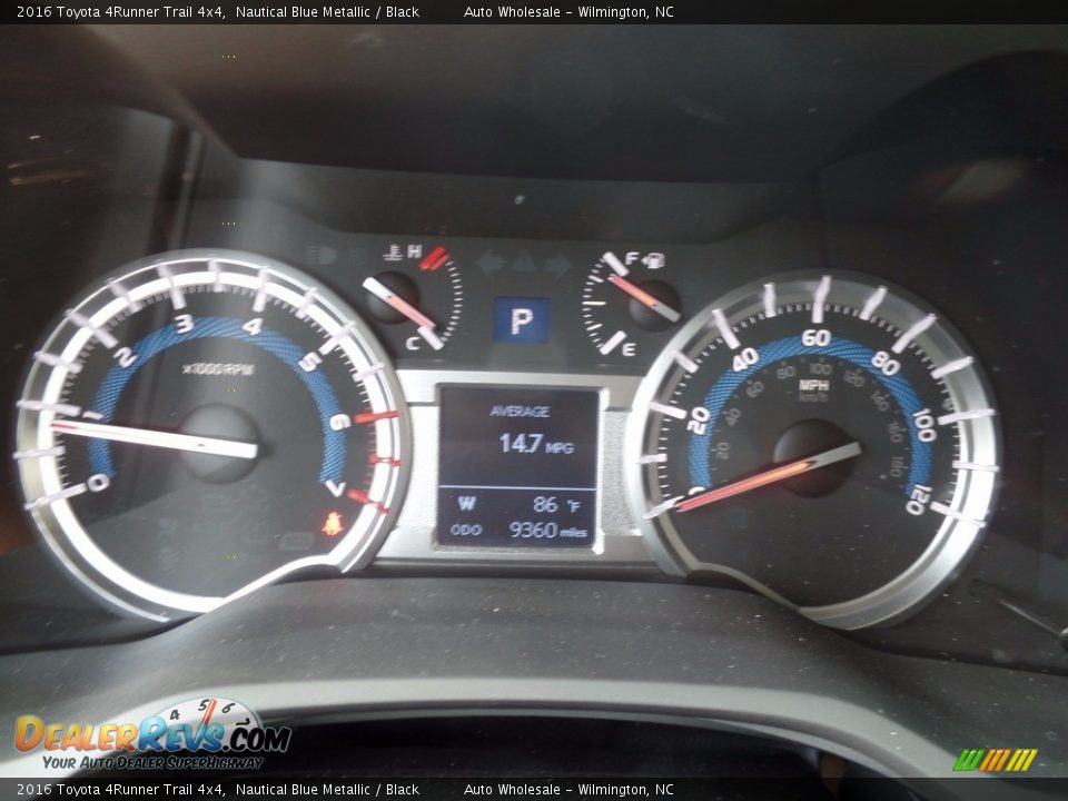 2016 Toyota 4Runner Trail 4x4 Nautical Blue Metallic / Black Photo #15