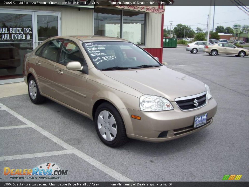 2006 Suzuki Forenza Sedan Champagne Beige Metallic / Grey Photo #8