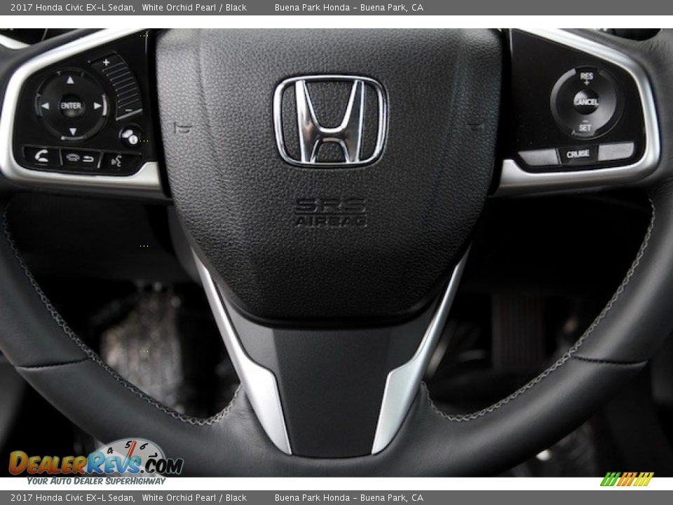 2017 Honda Civic EX-L Sedan White Orchid Pearl / Black Photo #10