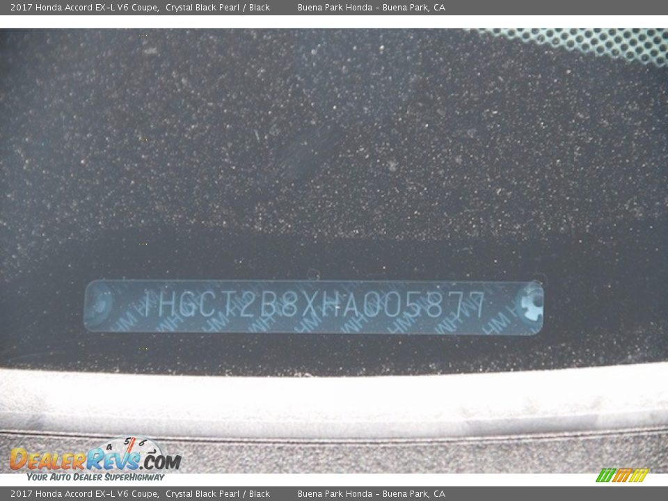 2017 Honda Accord EX-L V6 Coupe Crystal Black Pearl / Black Photo #18