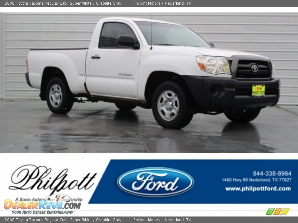 2008 Toyota Tacoma Regular Cab Super White / Graphite Gray Photo #1