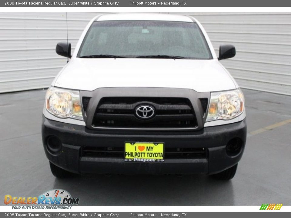 2008 Toyota Tacoma Regular Cab Super White / Graphite Gray Photo #2