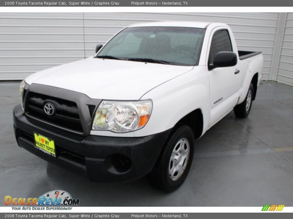 2008 Toyota Tacoma Regular Cab Super White / Graphite Gray Photo #3