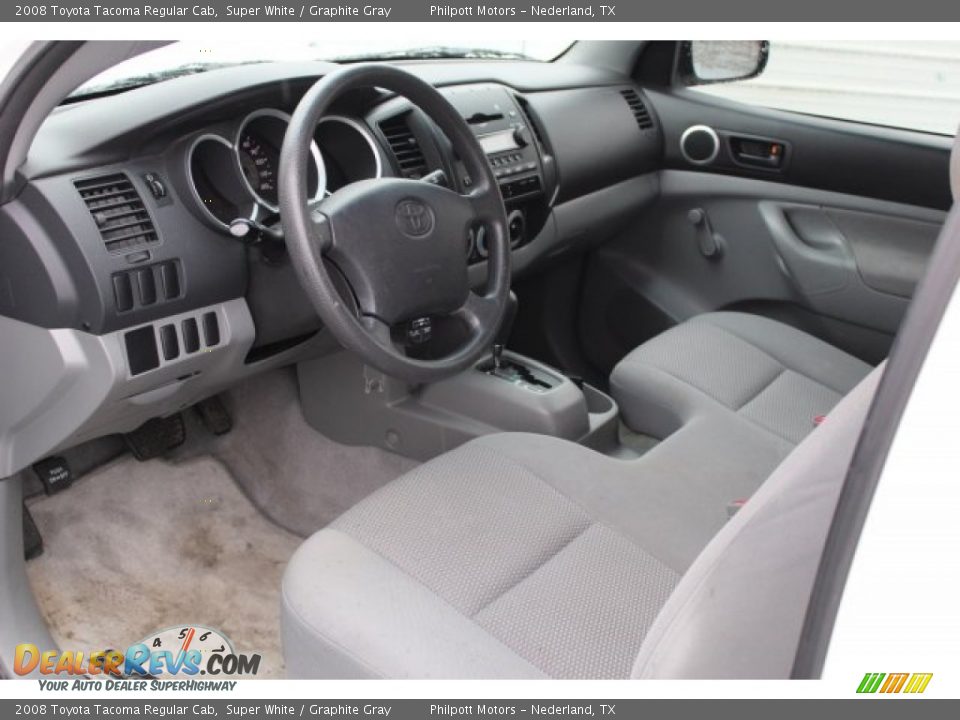 2008 Toyota Tacoma Regular Cab Super White / Graphite Gray Photo #12