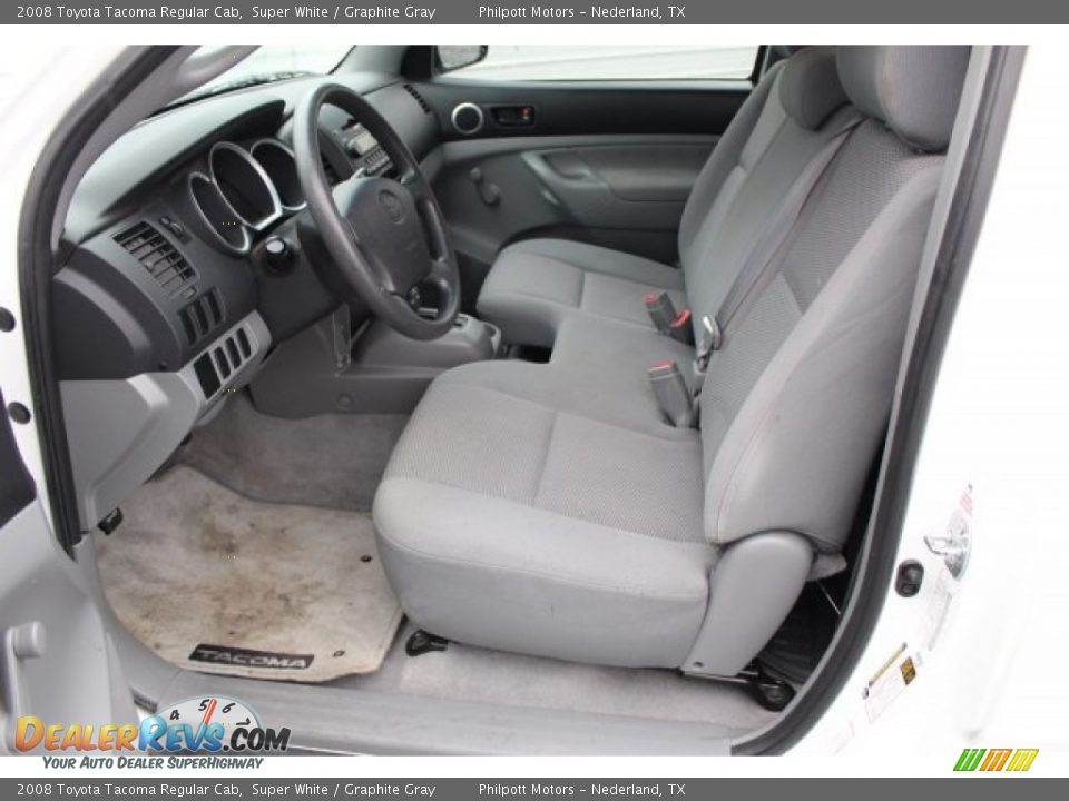 2008 Toyota Tacoma Regular Cab Super White / Graphite Gray Photo #14