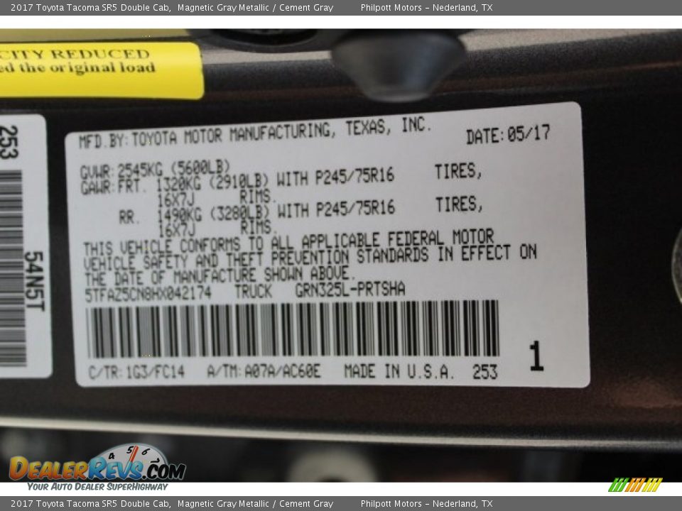 2017 Toyota Tacoma SR5 Double Cab Magnetic Gray Metallic / Cement Gray Photo #22